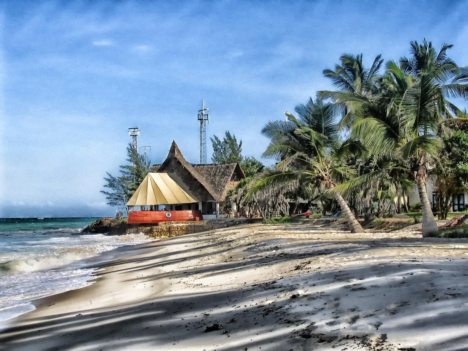 Beach hut on the Kenyan coast